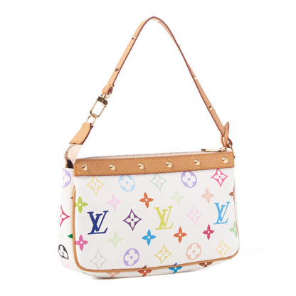 Louis Vuitton Monogram Multicolor Pochette Accessories White 2 of 7