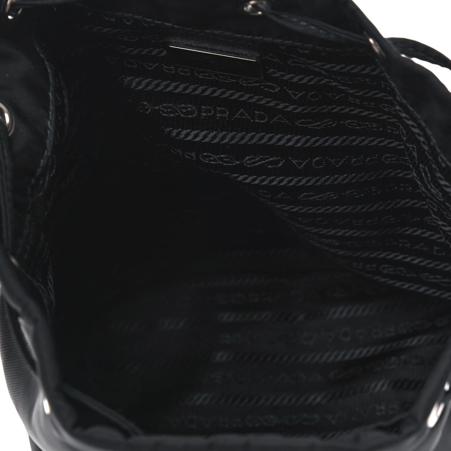 Prada Saffiano Tessuto Nylon Vela Bucket Wristlet Black 4 of 4