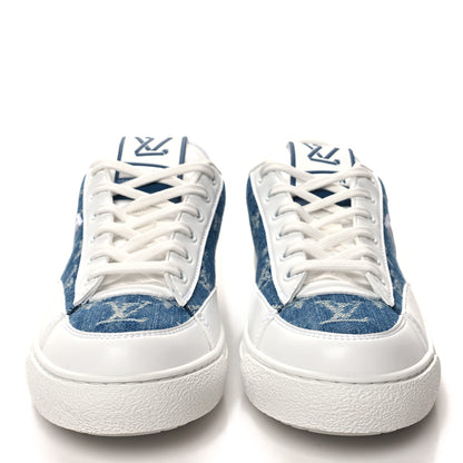 Louis Vuitton Denim Charlie Trainers 38 White Blue 2 of 8