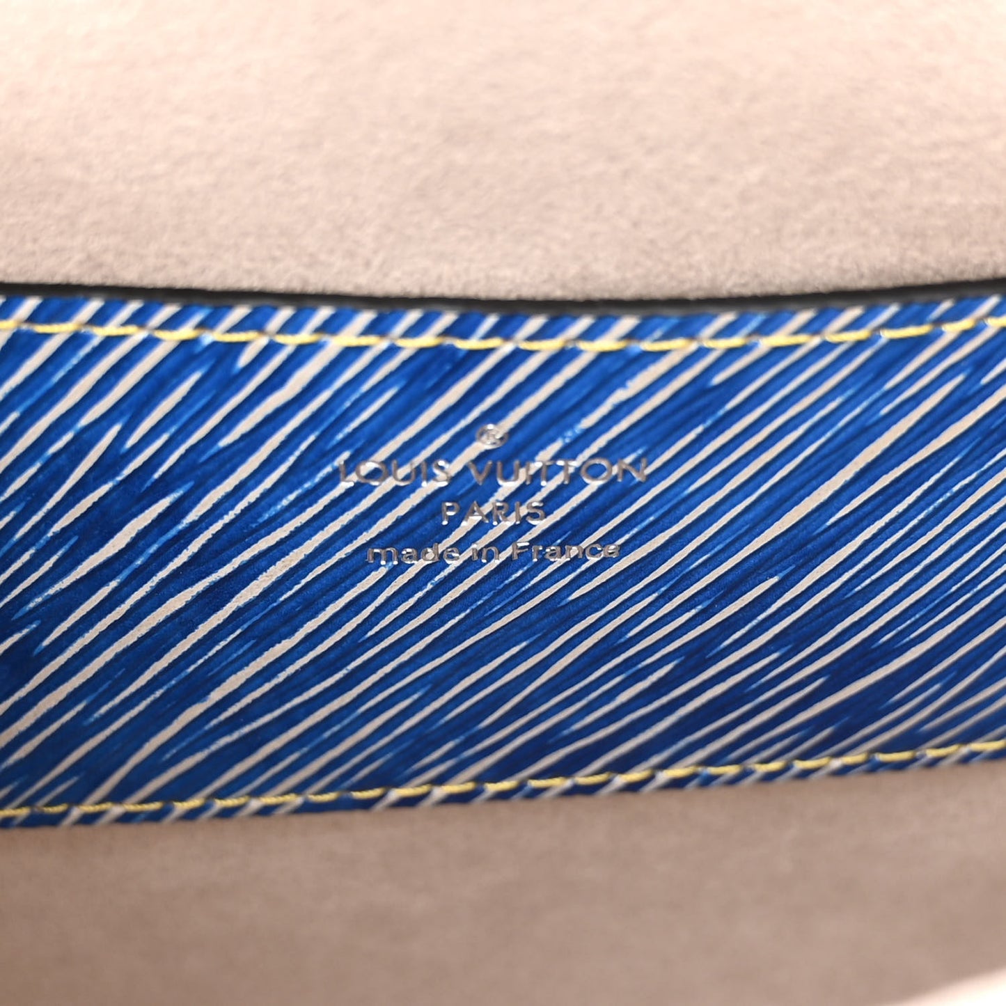 Epi Studded Twist Shoulder Bag MM Denim Light