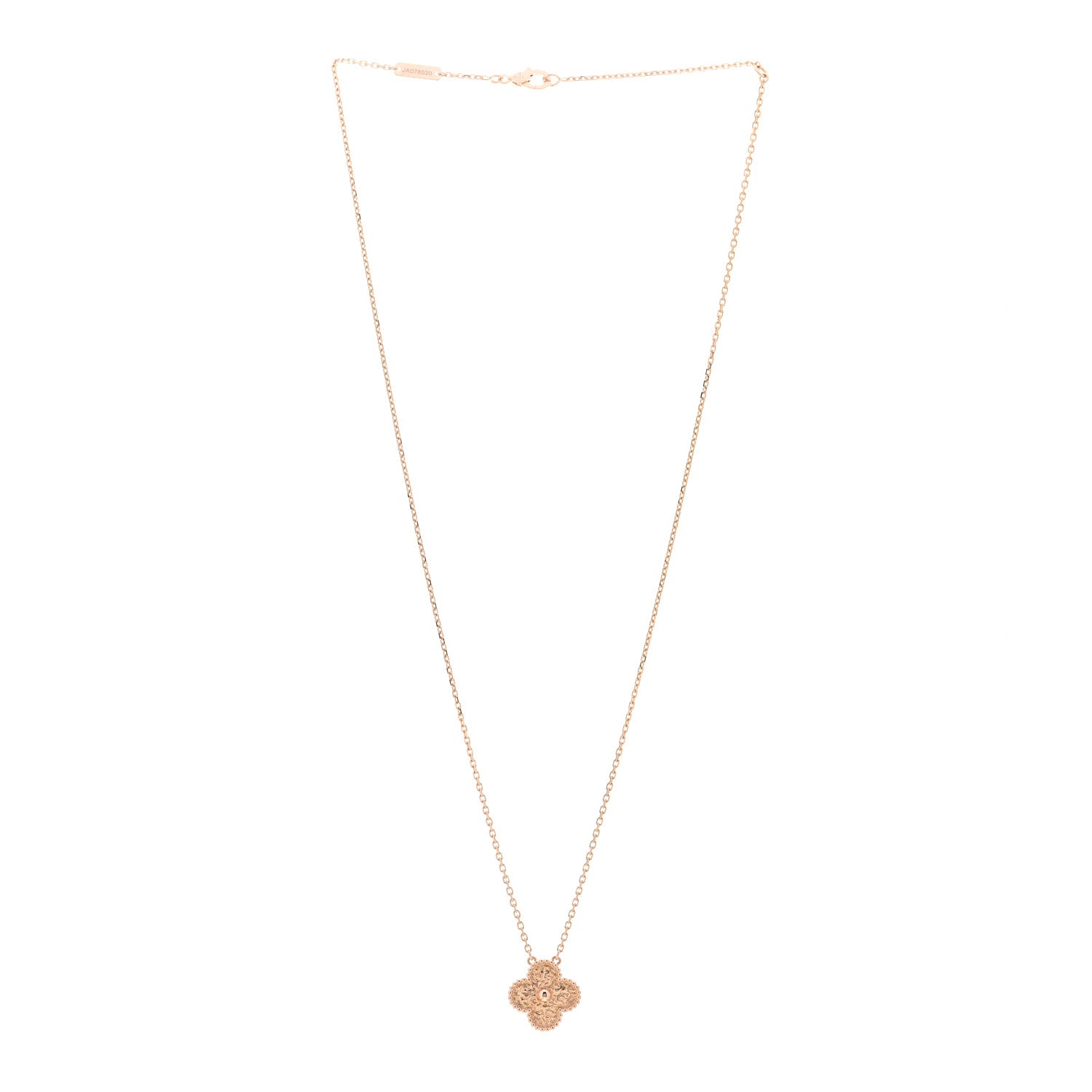 Van Cleef & Arpels 18K Rose Gold Vintage Alhambra Pendant Necklace 3 of 5