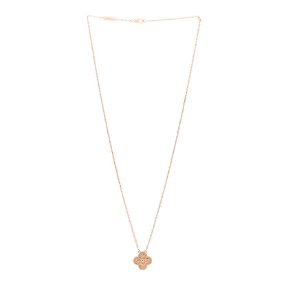 Van Cleef & Arpels 18K Rose Gold Vintage Alhambra Pendant Necklace 3 of 5