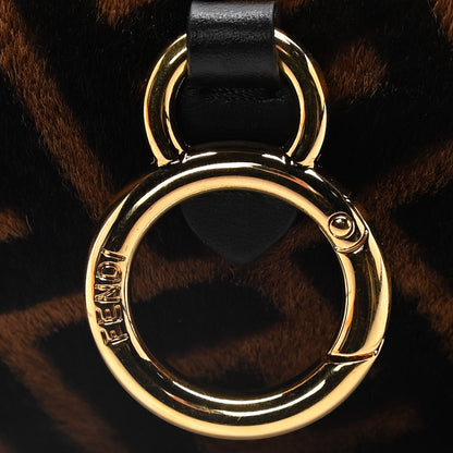 Fendi Sheared Sheepskin Vitello King FF Nano Baguette Charm Tobacco Moro Black 6 of 12