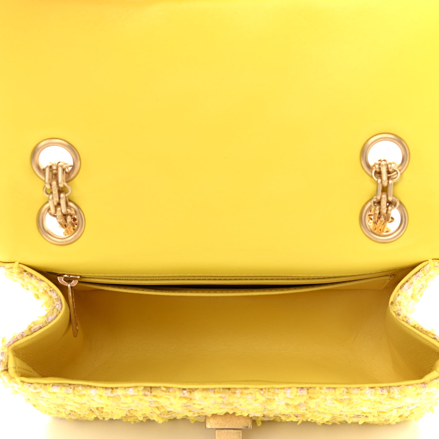 Chanel Tweed Quilted 2.55 Reissue Mini Flap Yellow 7 of 9