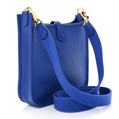 Hermes Taurillon Clemence Evelyne TPM Bleu Royal 3 of 11