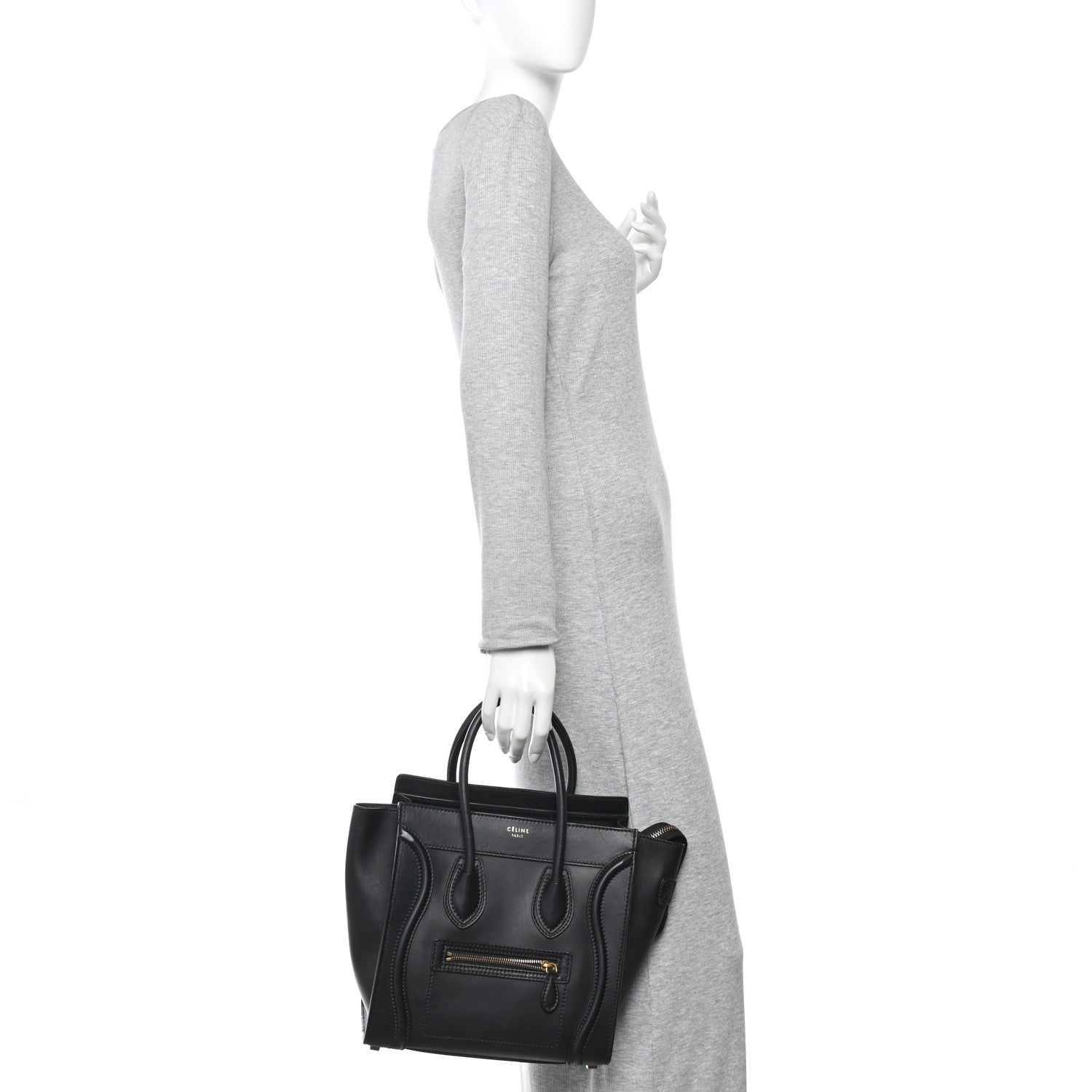 Celine Smooth Calfskin Micro Luggage Black 2 of 10