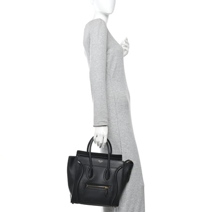 Celine Smooth Calfskin Micro Luggage Black 2 of 10