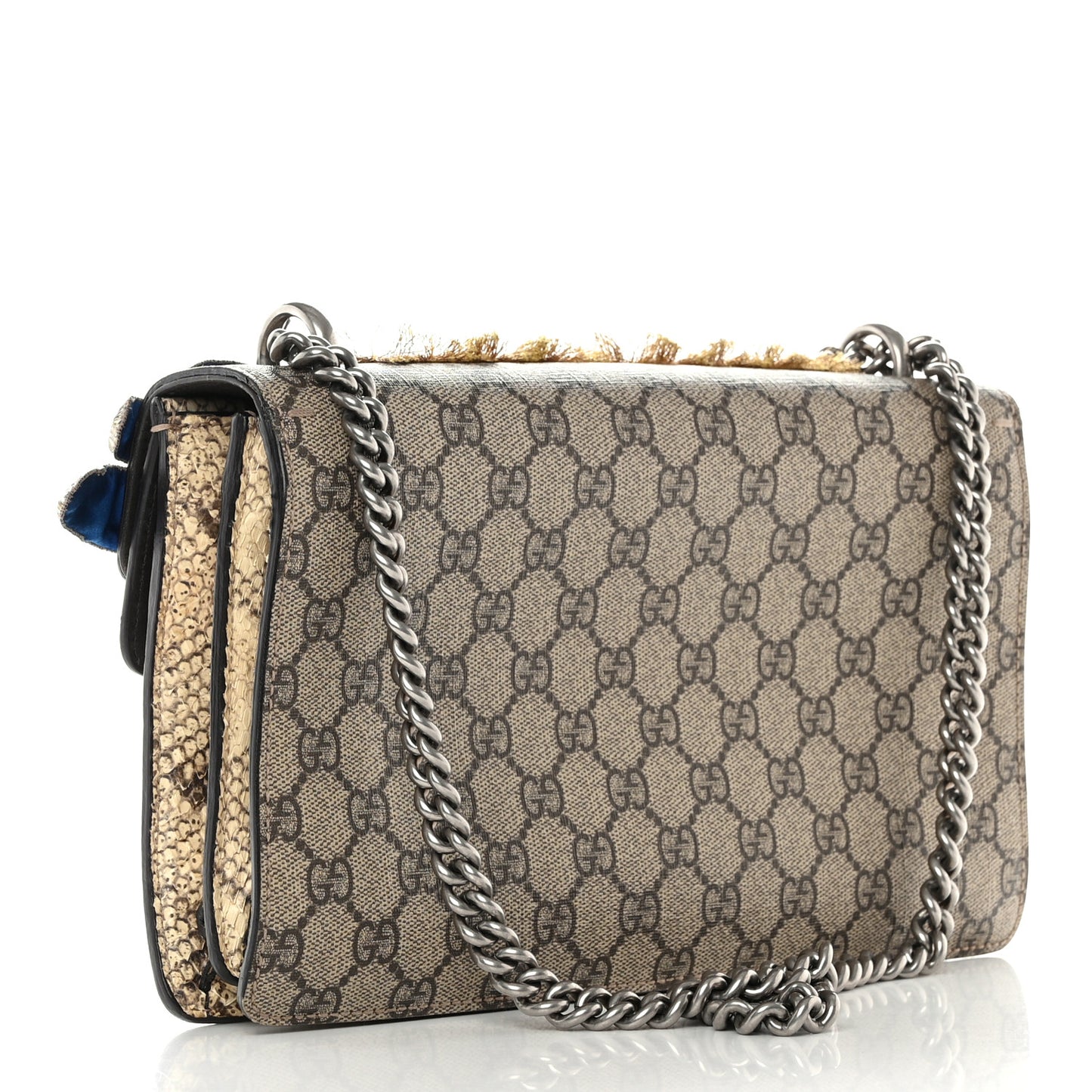 GG Supreme Monogram Snakeskin Embroidered Small Dionysus Shoulder Bag