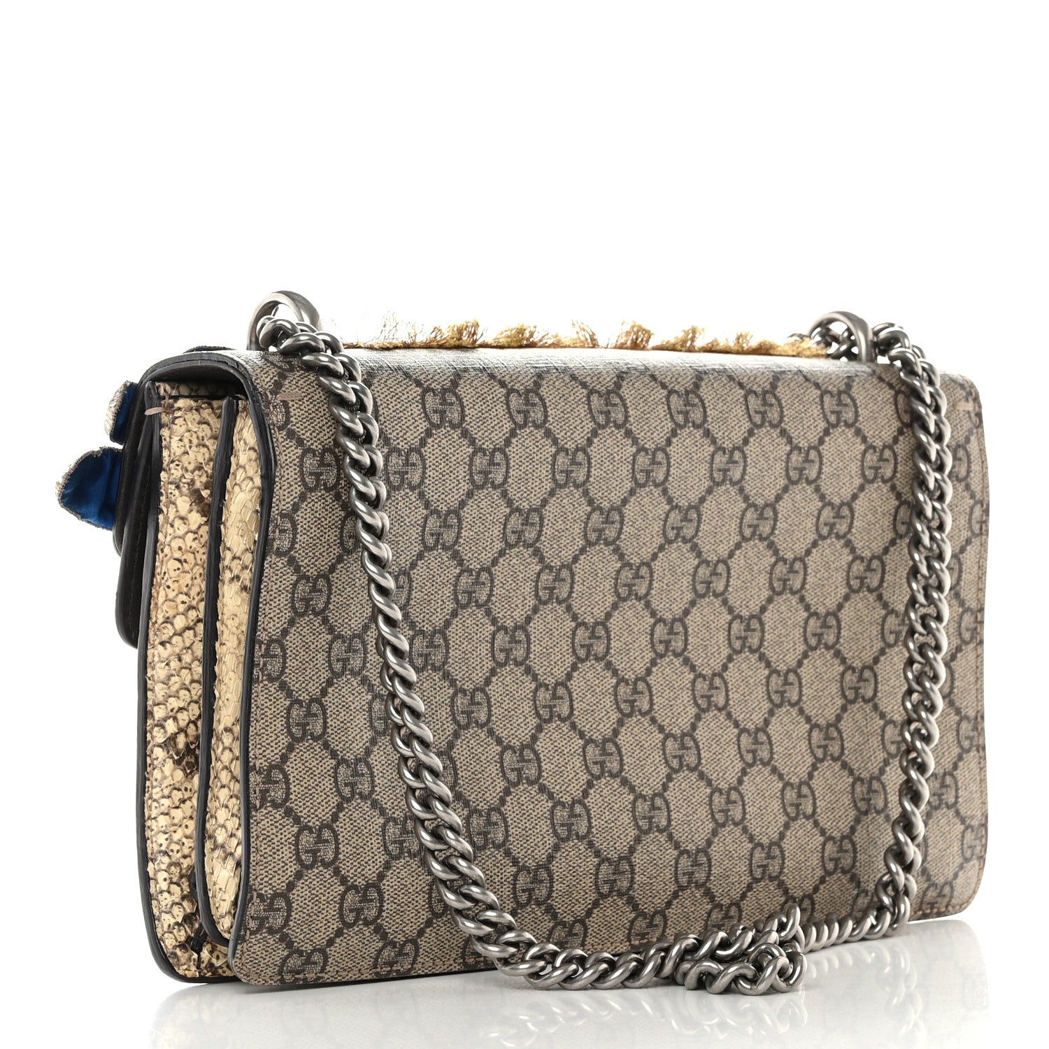 Gucci GG Supreme Monogram Snakeskin Embroidered Small Dionysus Shoulder Bag 3 of 14