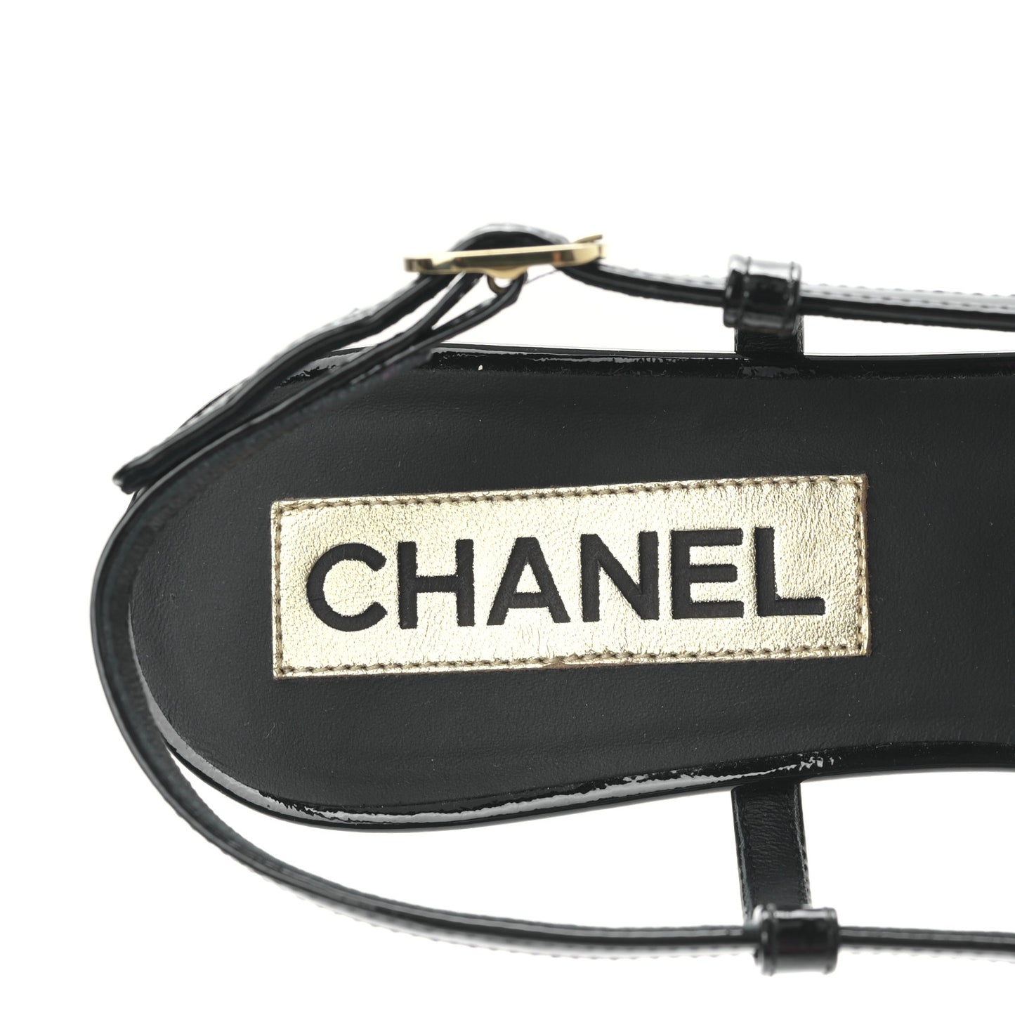 Patent CC Low Heel Slingback 38 Black