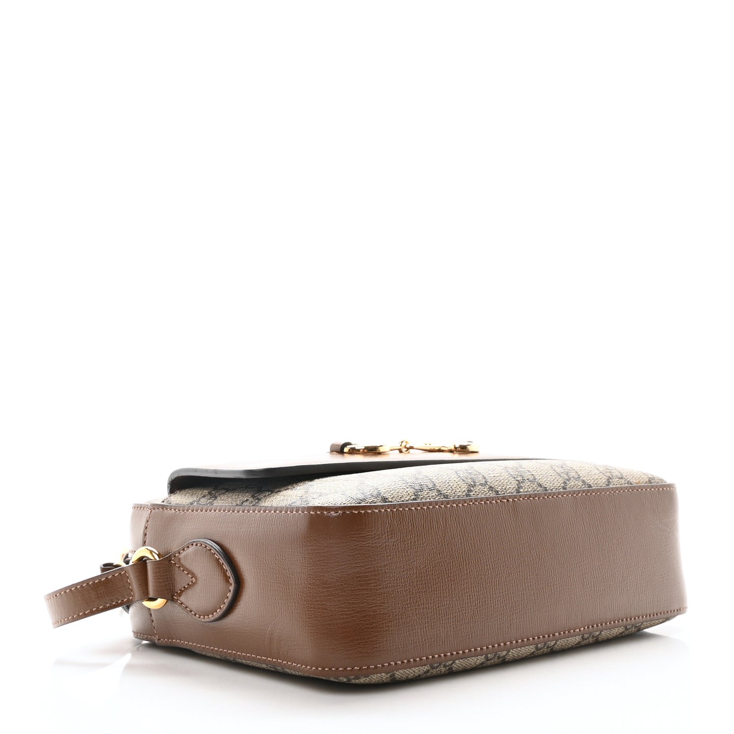GG Supreme Monogram Small Horsebit 1955 Shoulder Bag Beige Brown Sugar