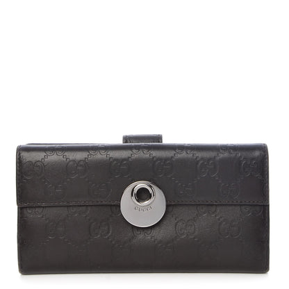 Gucci Guccissima Eclipse Continental Flap Wallet Dark Brown 1 of 9