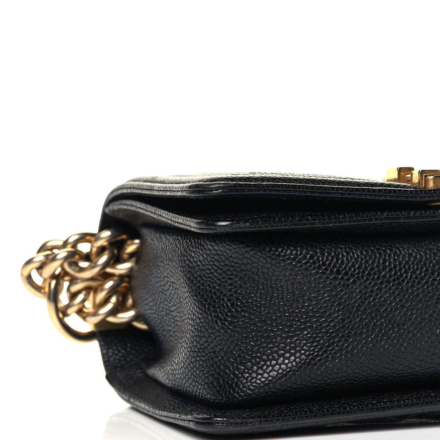 Caviar Quilted Small Boy Flap Black