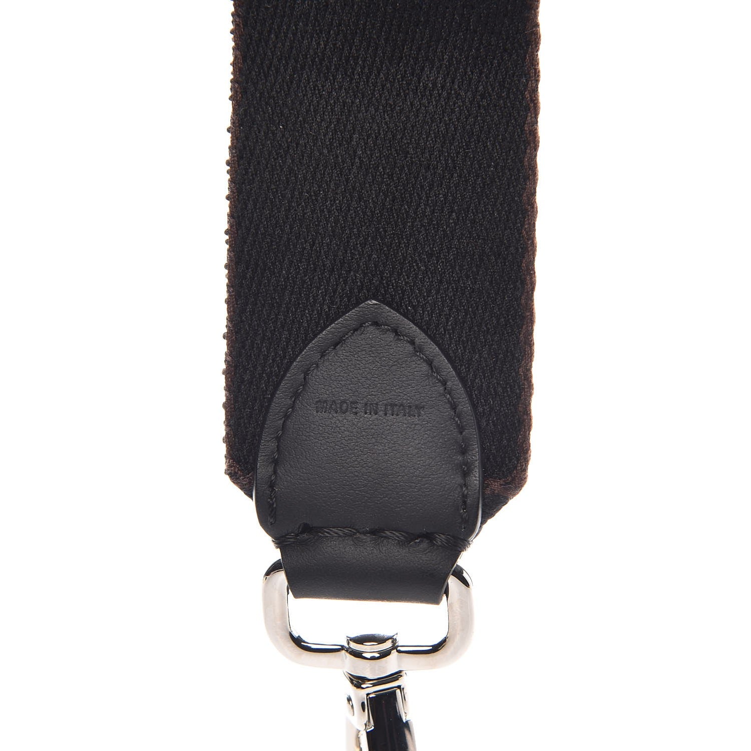 Fendi Ribbon Vitello Century FF Striped Mini Strap You Black Tobacco 5 of 5
