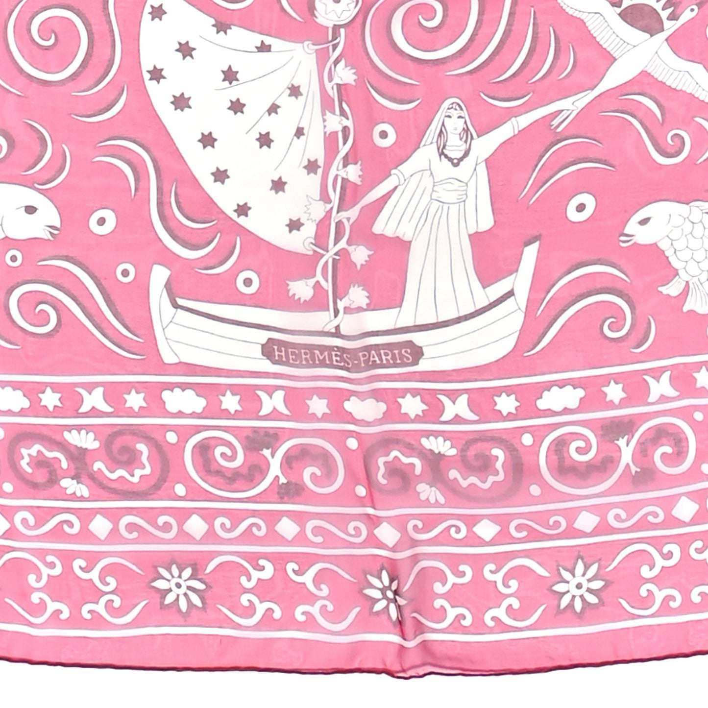 Mousseline Silk Peuple Du Vent Bandana Shawl 140 Rose Indien White Prune