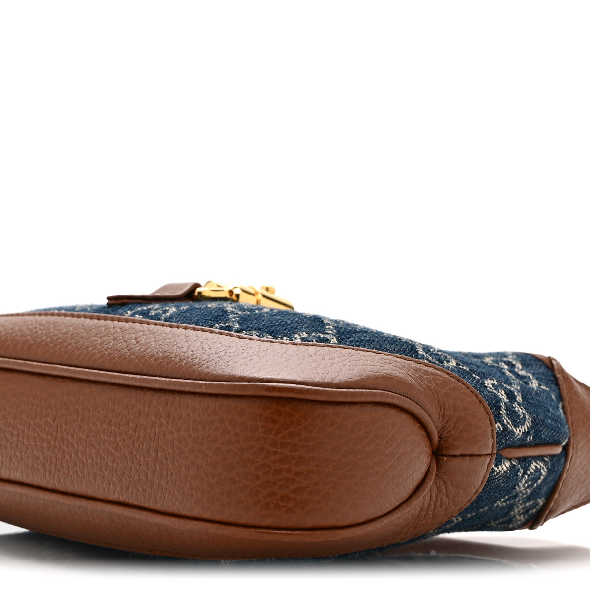 New Denim GG Monogram Calfskin Mini Jackie 1961 Hobo Blue Tea Cuir