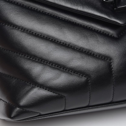 Saint Laurent Calfskin Y Quilted Monogram Small Loulou Chain Satchel Black 9 of 10