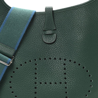 Hermes Taurillon Clemence Amazone Evelyne III PM Malachite Bleu Izmir 7 of 9