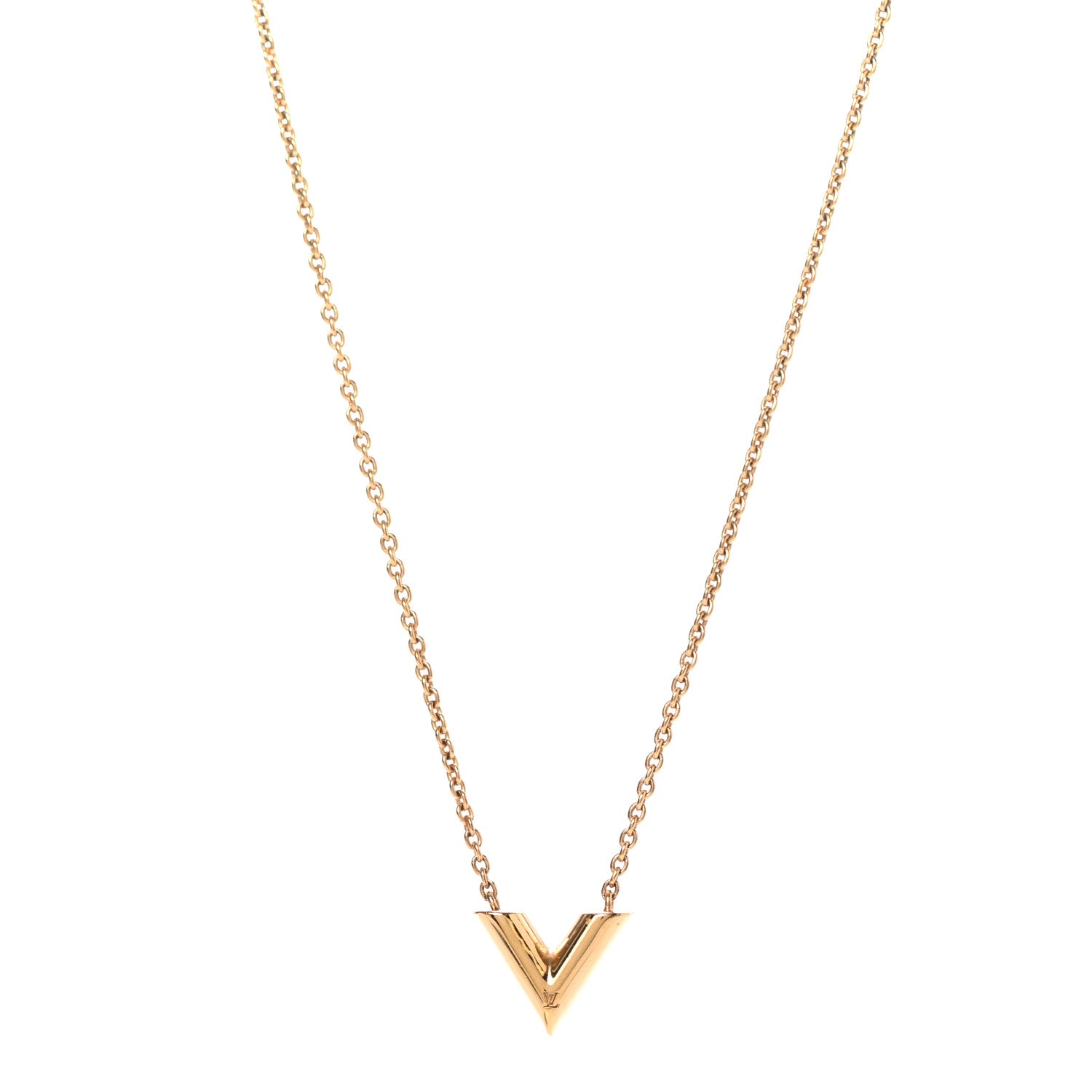 Louis Vuitton Essential V Necklace Gold 1 of 5
