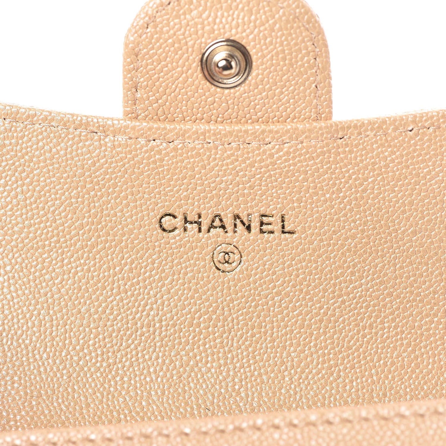Chanel Iridescent Caviar Quilted Flap Card Holder Beige 6 of 11
