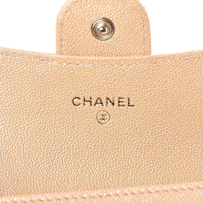 Chanel Iridescent Caviar Quilted Flap Card Holder Beige 6 of 11