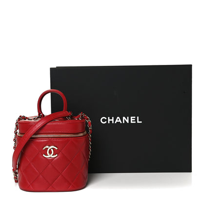 Chanel Lambskin Quilted Trendy Vanity Case Red 11 of 11