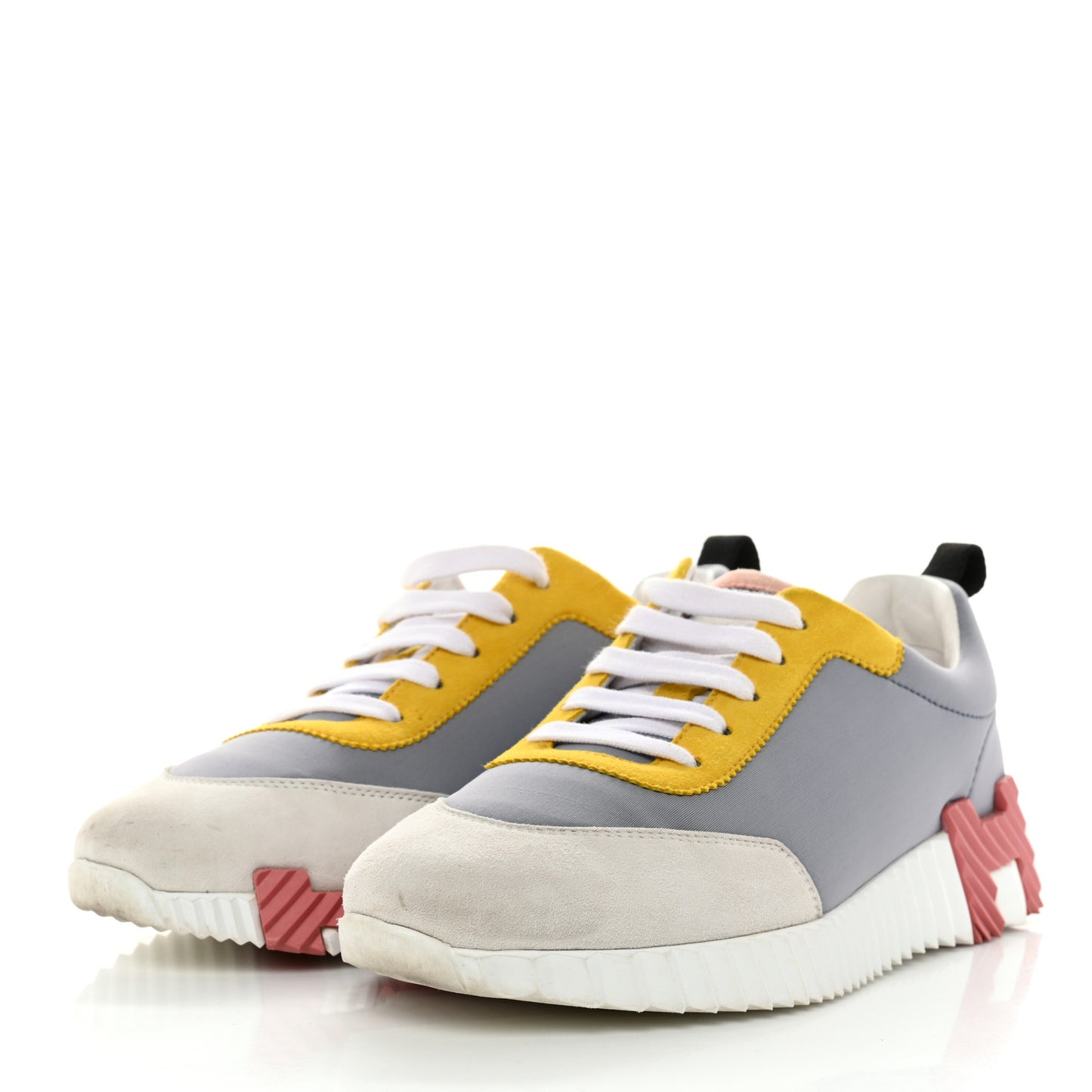 Technical Canvas Suede Goatskin Bouncing Sneakers 39.5 Gris Multicolor