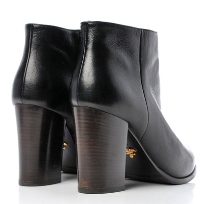 Prada Calfskin Ankle Boots 37.5 Black 4 of 10