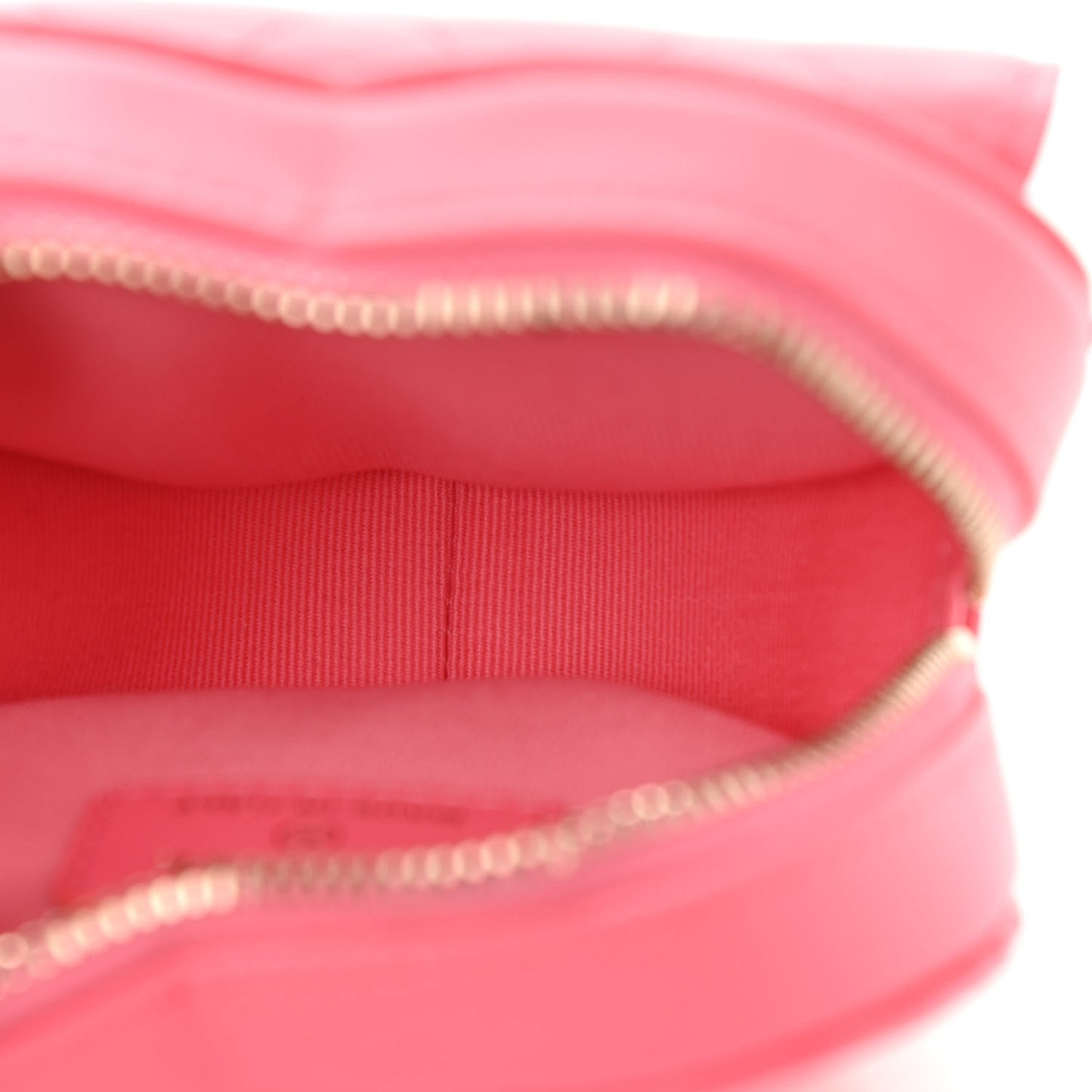 Lambskin Quilted CC In Love Heart Waist Belt Bag With Chain Pink