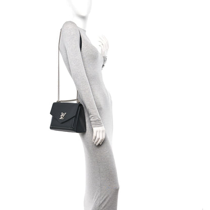 Louis Vuitton Soft Calfskin Mylockme Chain Bag BB Black 2 of 12