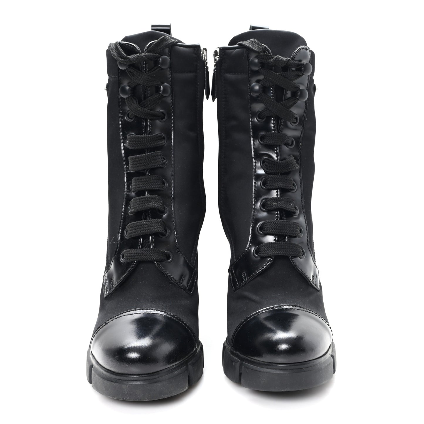 Spazzolato Re-Nylon Metal Triangle Logo 110mm Ankle Boots 37 Black