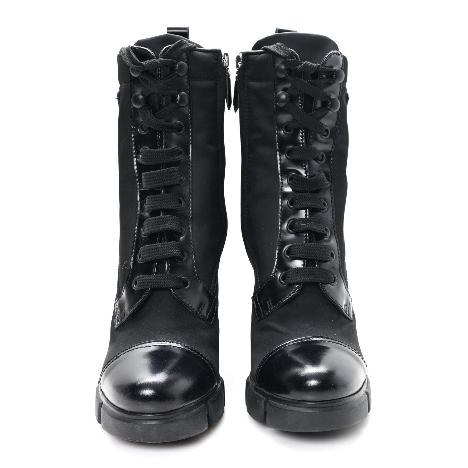 Prada Spazzolato Re-Nylon Metal Triangle Logo 110mm Ankle Boots 37 Black 3 of 9