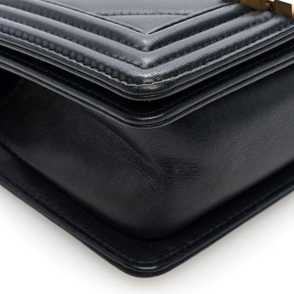 Chanel Lambskin Chevron Quilted Small Boy Flap Black 9 of 10