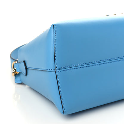 Fendi Vitello King Macro Stitchings Logo Medium By The Way Boston Bag Cyber Blue 6 of 7