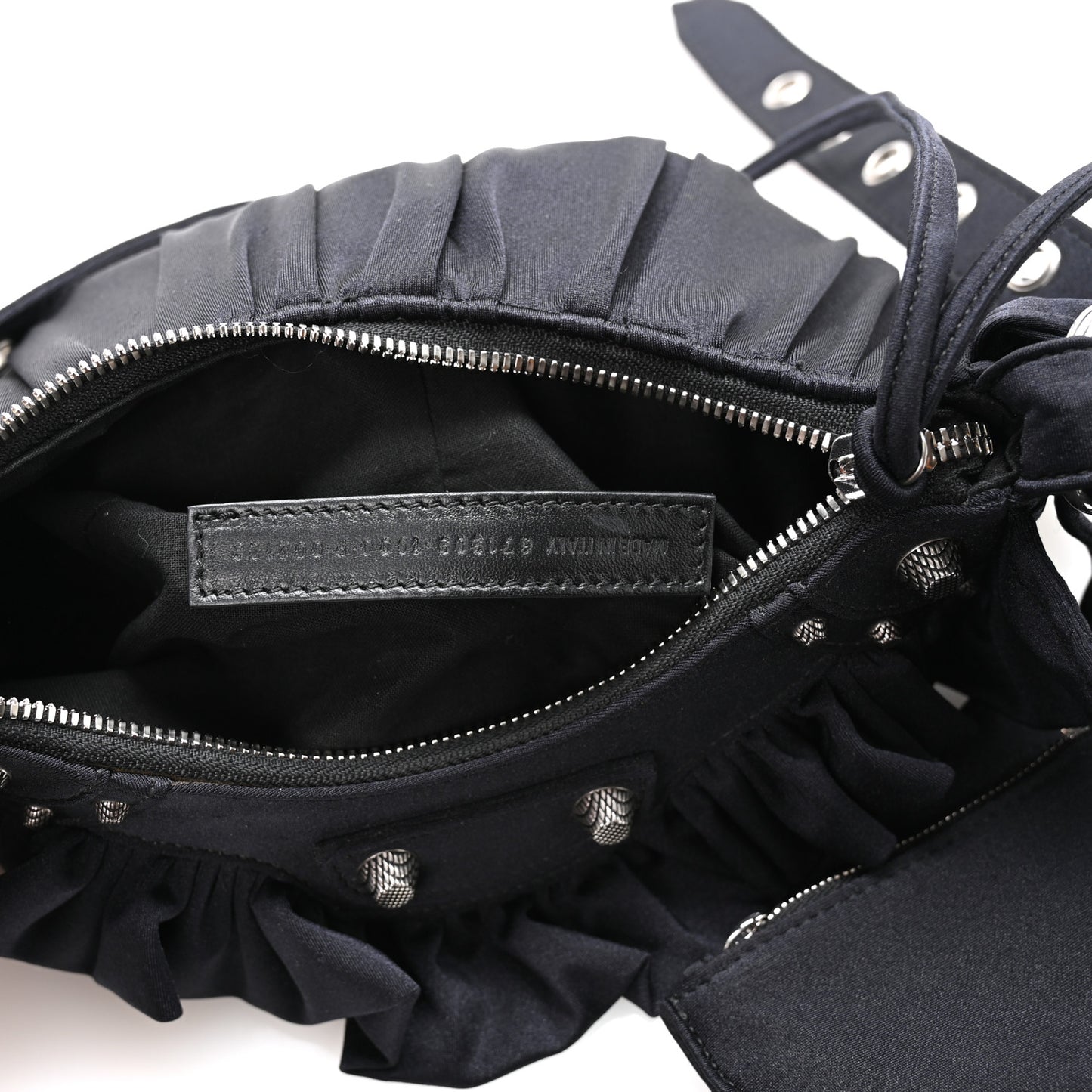 Ruffled Jersey Le Cagole Shoulder Bag XS Black