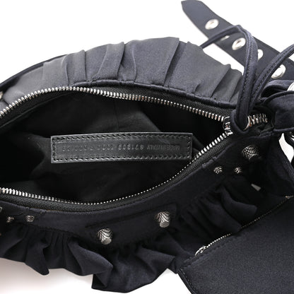 Balenciaga Ruffled Jersey Le Cagole Shoulder Bag XS Black 8 of 11