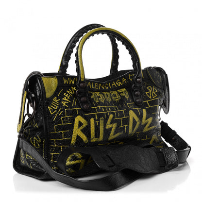 Balenciaga Agneau Graffiti Classic Hardware S City Black Yellow 2 of 4