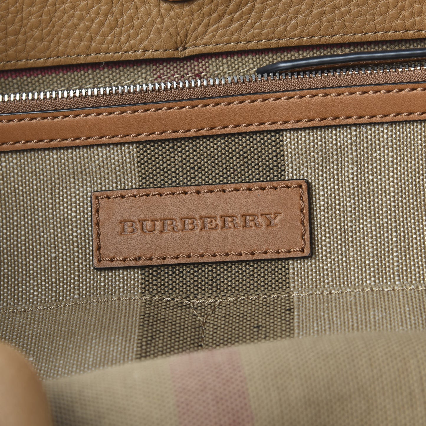 Grainy Calfskin Canvas Mega Check Medium Ashby Tassel Hobo Saddle Brown