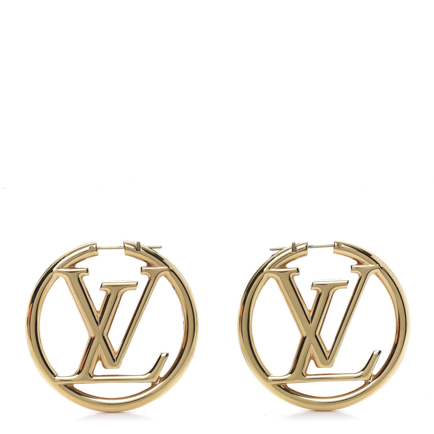 Louis Vuitton Metal Louise Hoop Earrings Gold 1 of 5