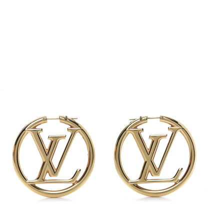 Louis Vuitton Metal Louise Hoop Earrings Gold 1 of 5