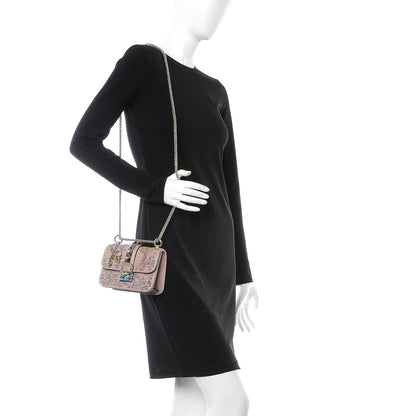 Valentino Garavani Vitello Beaded Small Glam Lock Rockstud Flap Poudre 3 of 9