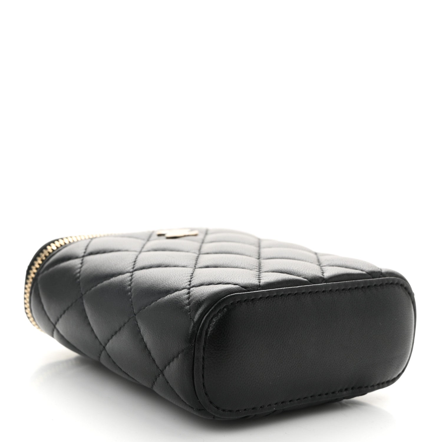 Chanel Lambskin Quilted Small Vertical Coco Beauty Vanity Case With Chain Black 4 of 10