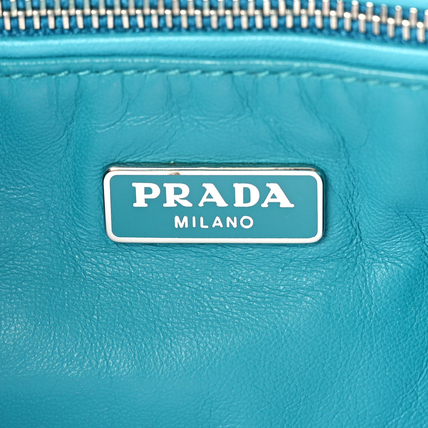 Prada Nappa Gaufre Medium Sound Flap Shoulder Bag Turchese 6 of 10