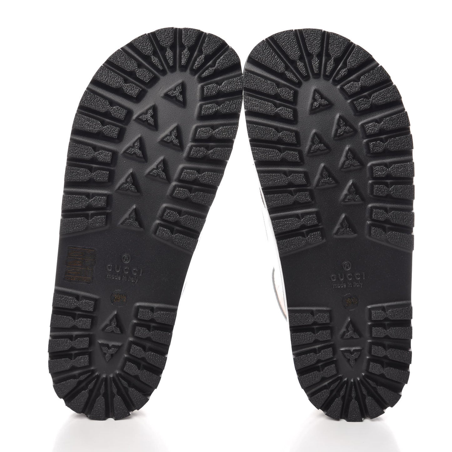 Metallic Nappa Silk Sunrise Heart Crossover Platform Lug Sole Sandals 39.5 Argento