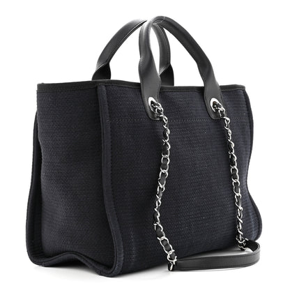 Chanel Mixed Fibers Small Deauville Tote Black 4 of 12