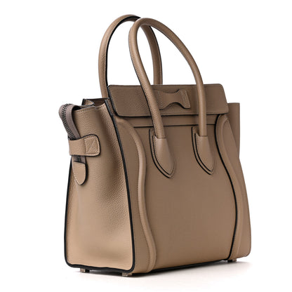Celine Drummed Calfskin Micro Luggage Dune 3 of 5