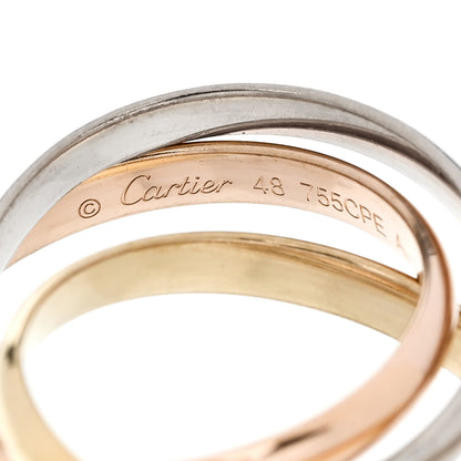 Cartier 18K Pink Yellow White Gold Small Trinity Ring 48 4.5 4 of 6