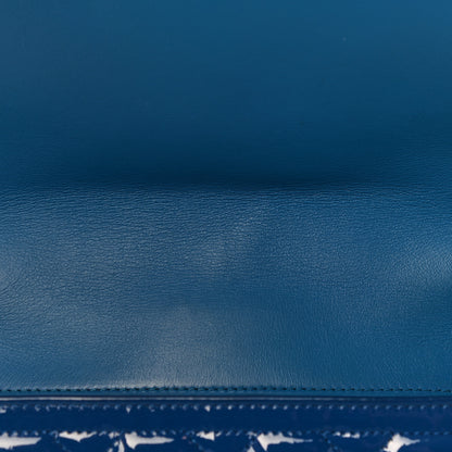 Chanel Patent Quilted Large Coco Shine Flap Blue 10 of 10