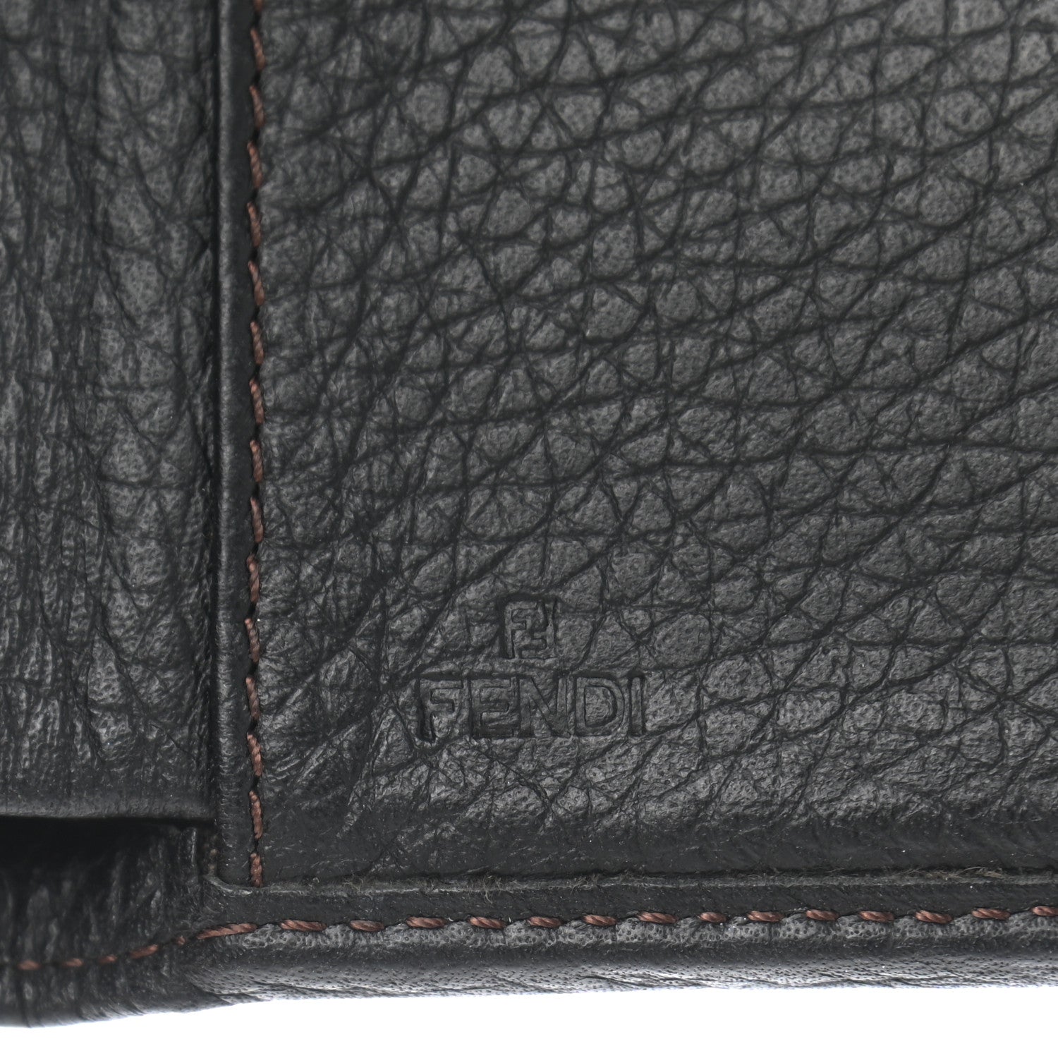 Fendi Zucchino Tri-Fold Envelope Wallet Black 6 of 9
