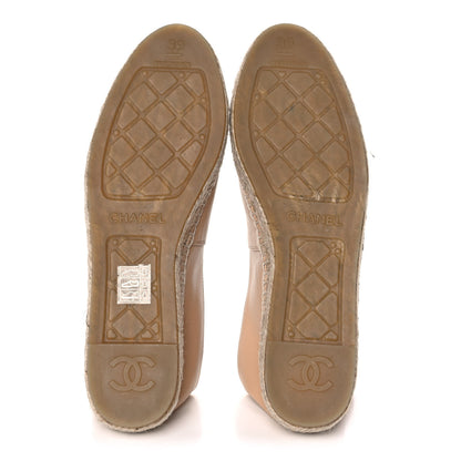 Chanel Lambskin CC Espadrilles 39 Beige Black 5 of 8